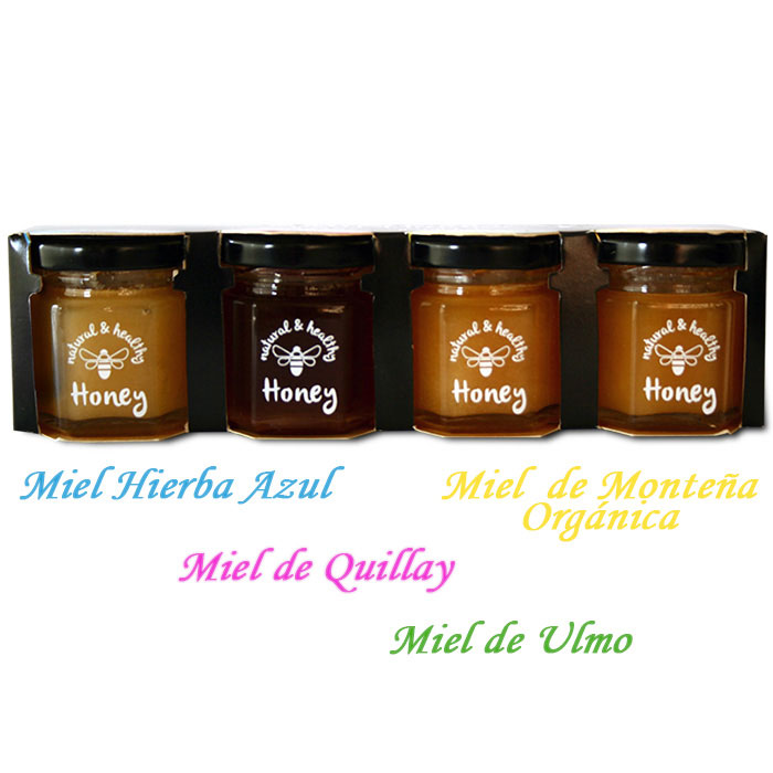 Pack 4 variedades de miel 45grs - Click en la imagen para cerrar