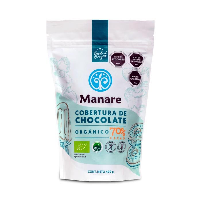 Cobertura de Chocolate Orgnico 70% cacao 400g - Manare - Click en la imagen para cerrar