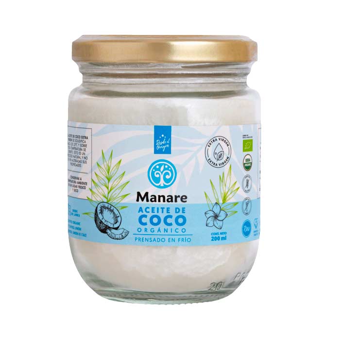 Aceite de Coco extra virgen Orgnico 200 ml - Manare - Click en la imagen para cerrar