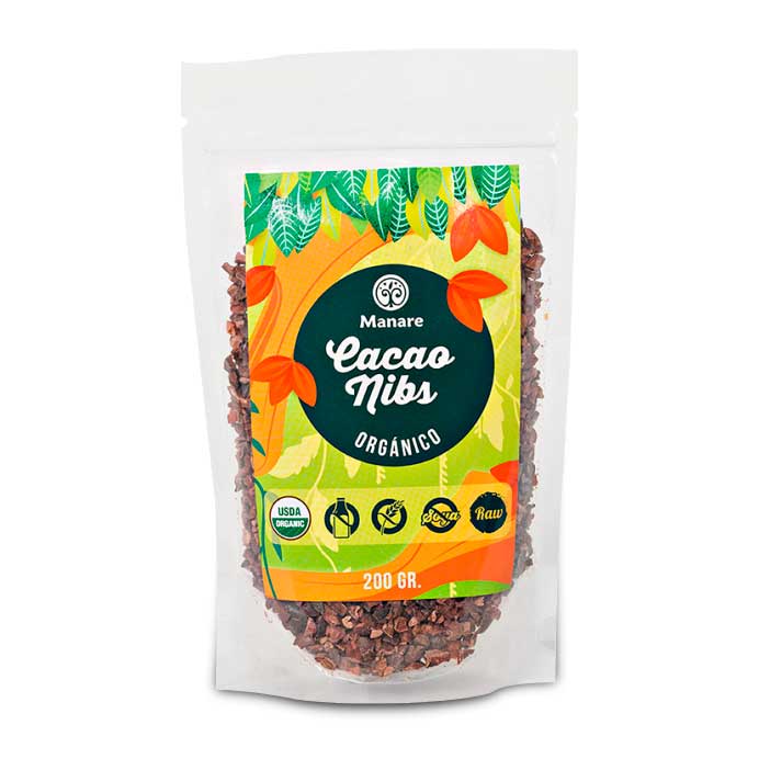 Granos de Cacao Orgnico en Trozos - 200 GRS