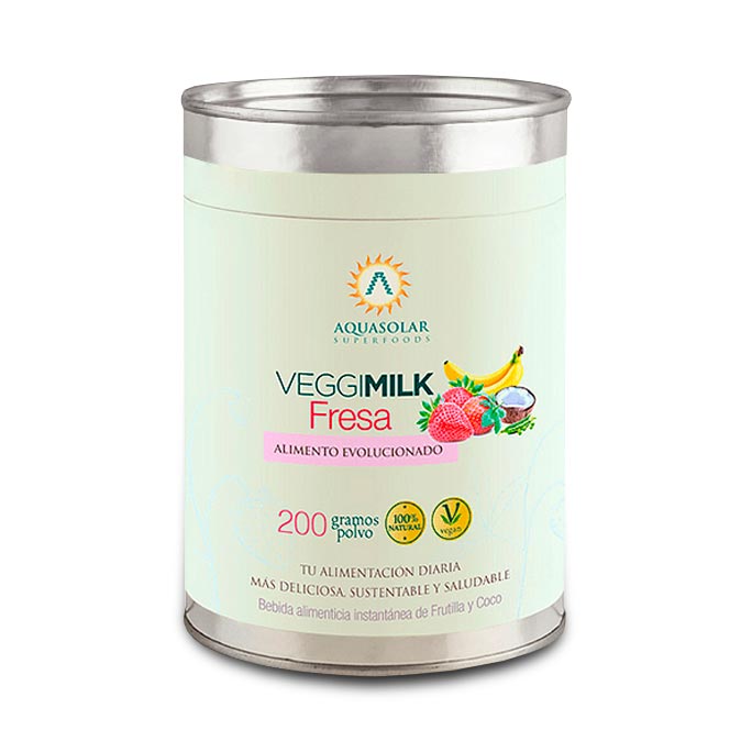 Leche Vegetal Fresa en Polvo 200 grs - VeggiMilk fresa